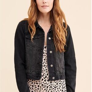 Free People Rumors Denim Jacket - Faded Black